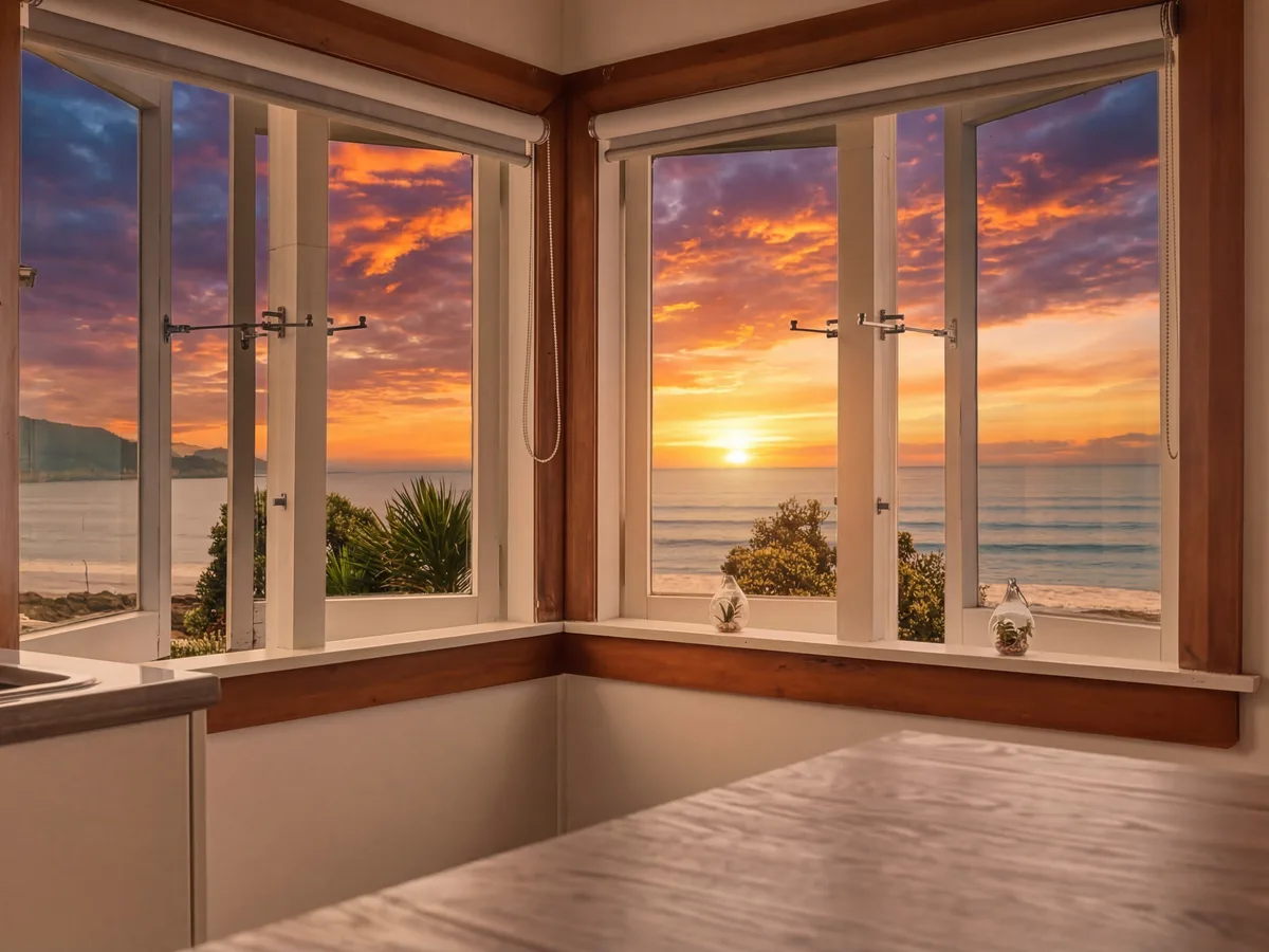 Sunset over Ninety Mile Beach from 151 Foreshore Road, Ahipara