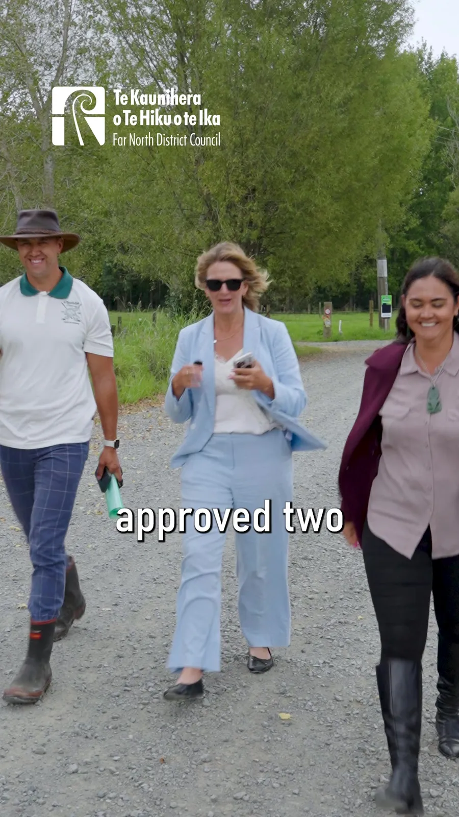 Far North District Council staff filmed for a roading update